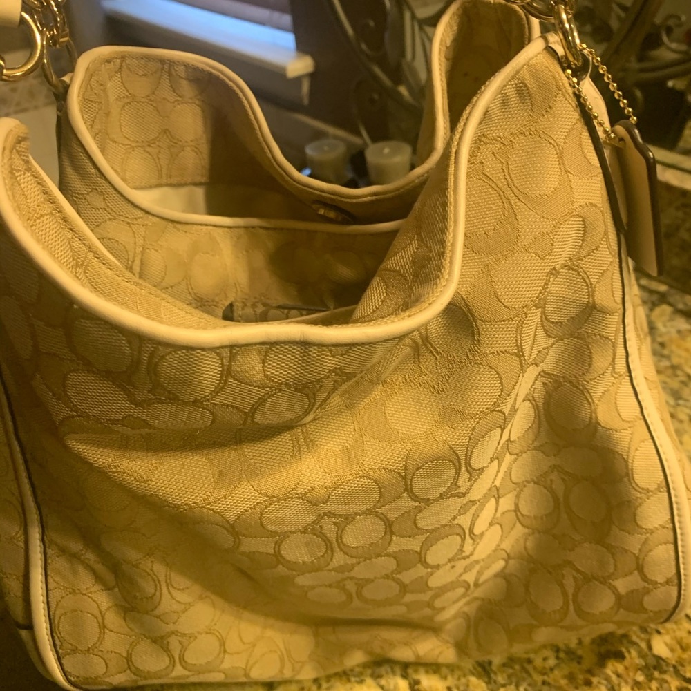 Beige Coach Purse